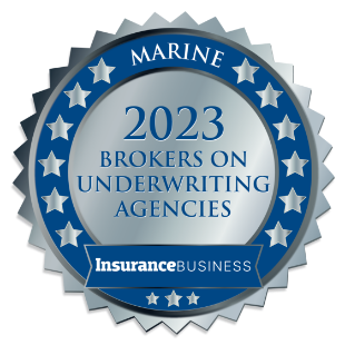 2023 Badge - Insurance Business Brokers on Underwriting Agencies Marine Silver